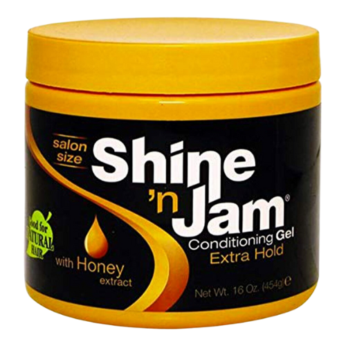Image of a yellow product container with the brand name "Shine 'n' Jam" along with the product details