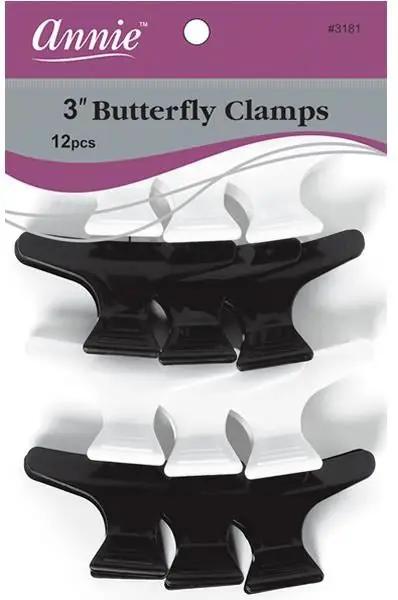 ANNIE Butterfly Clamps Black & White (12pcs/pack)